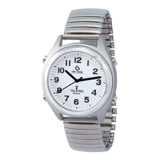 ATOMIC TALKING WATCH SILVER EXPANDABLE BAND