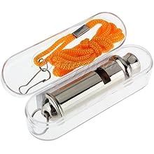 EUROPEAN METAL WHISTLE W/CORD