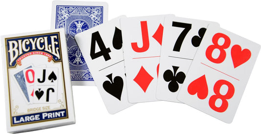 LARGE PRINT BRIDGE SIZE PLAYING CARDS